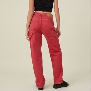 Cotton On Carpenter Jeans Red US 10 NWT